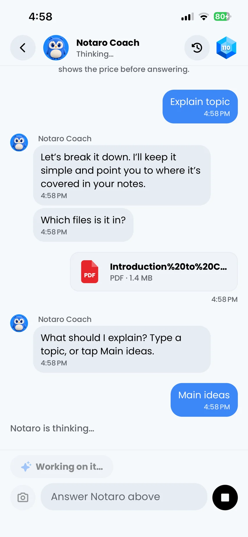Notaro Coach chat